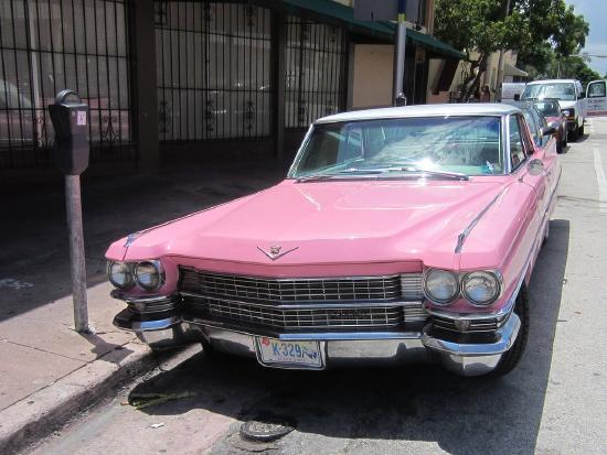 Pink Mary Kay Caddy parked