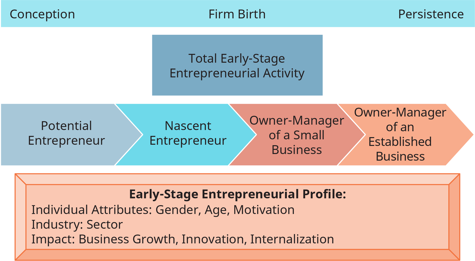 Um diagrama ilustra o modelo e as medidas da atividade empreendedora.