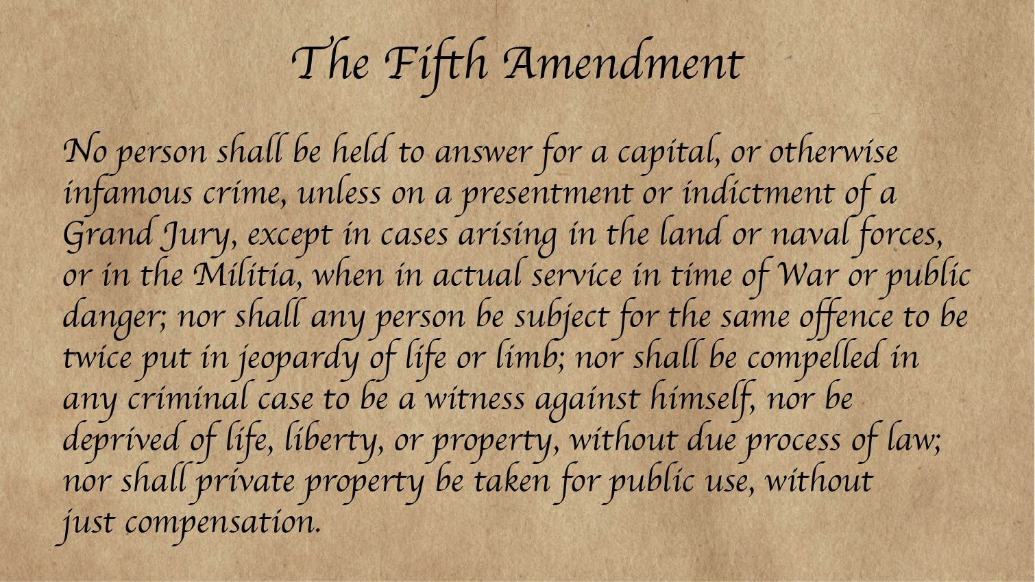 Language of the Fifth Amendment