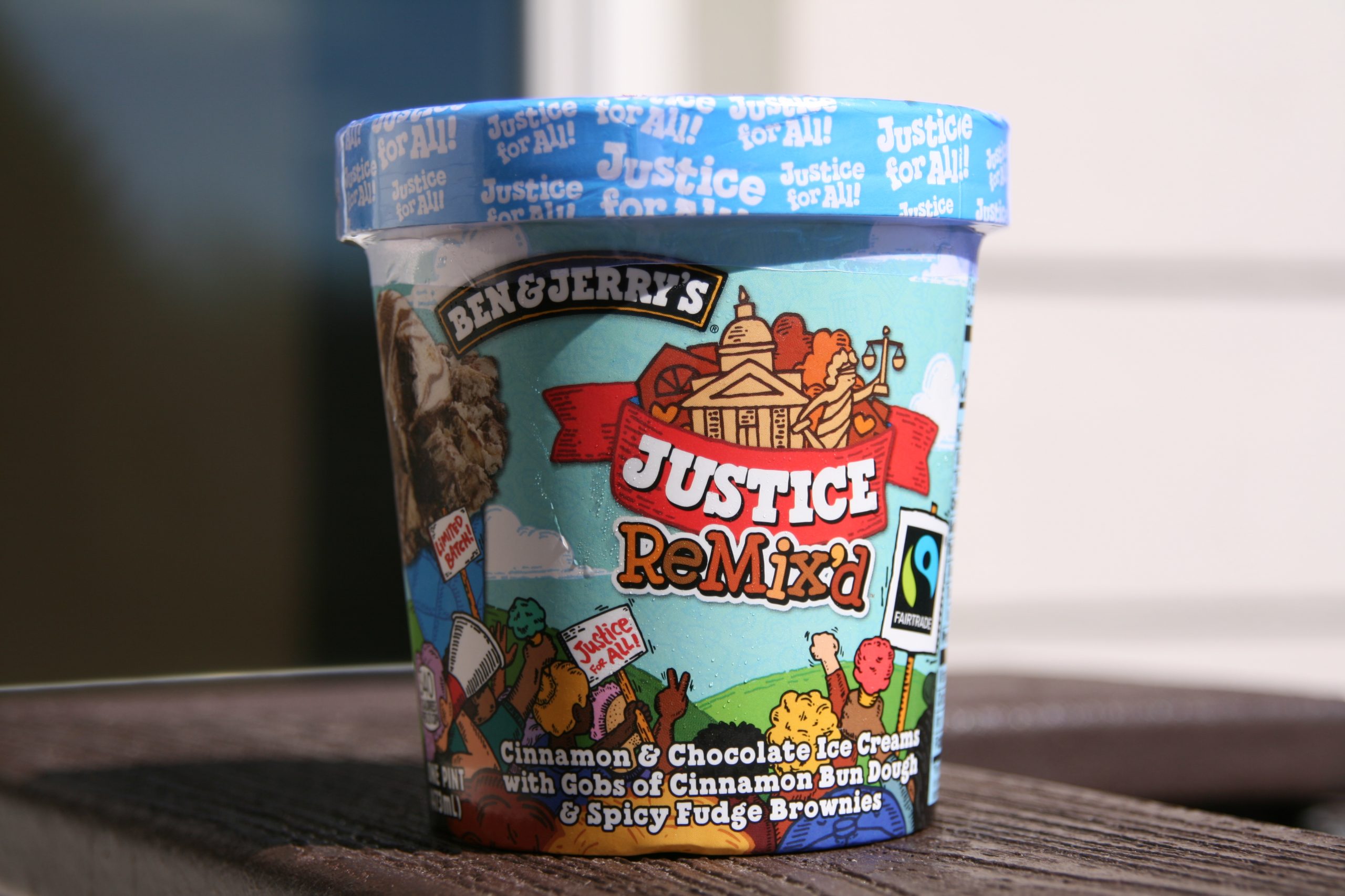 photograph of Ben & Jerry's Justice ReMix'd ice cream container