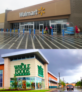 a walmart and a whole foods