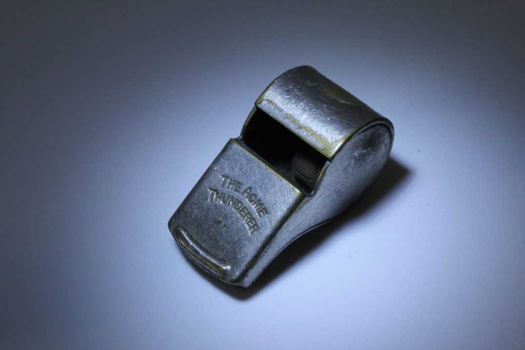 a metal whistle