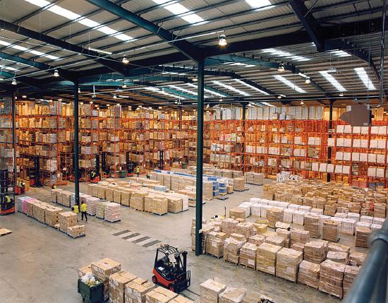 giant warehouse filled with goods