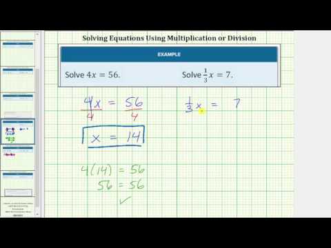 Thumbnail for the embedded element "Solving One Step Equations Using Multiplication and Division (Basic)"