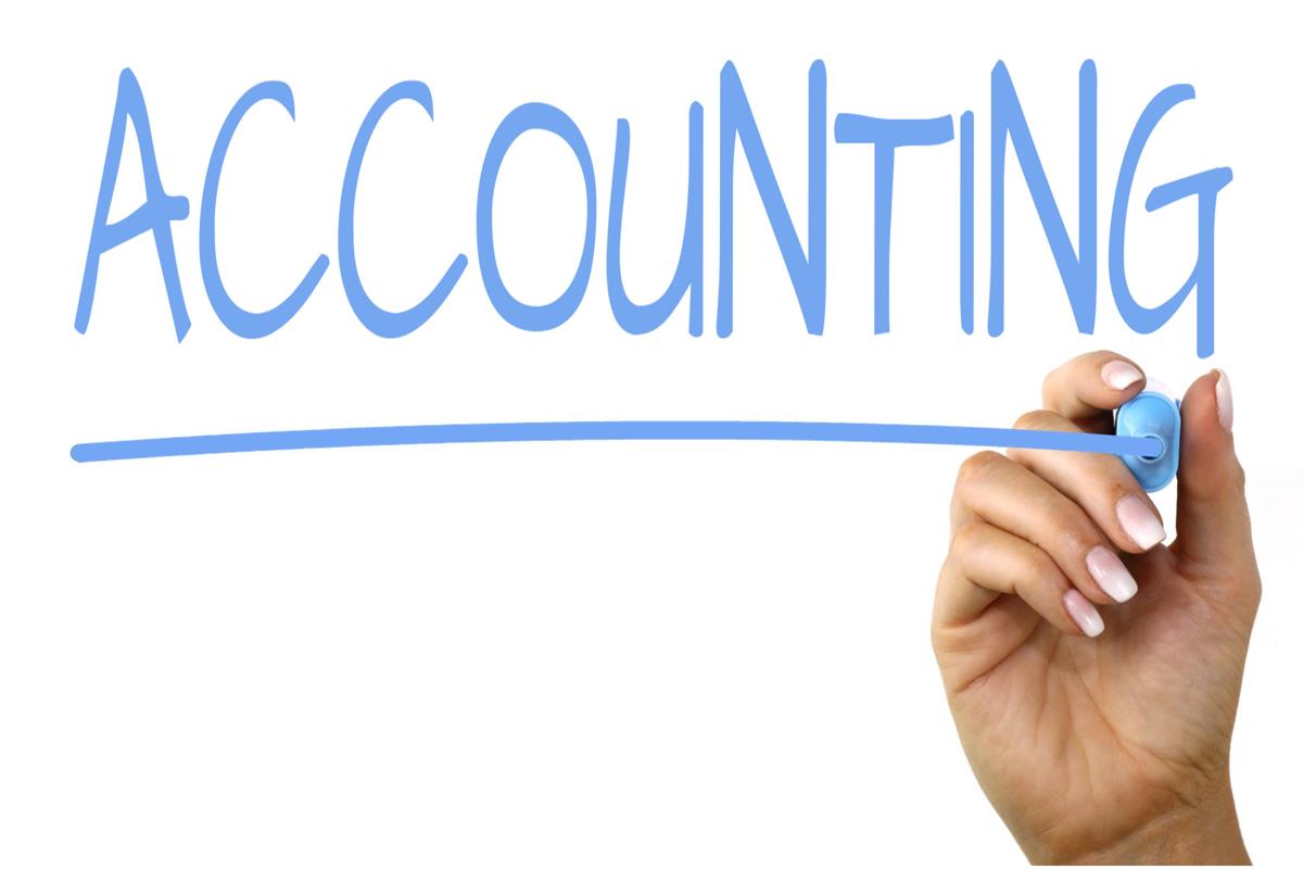 The word "accounting" written in blue.