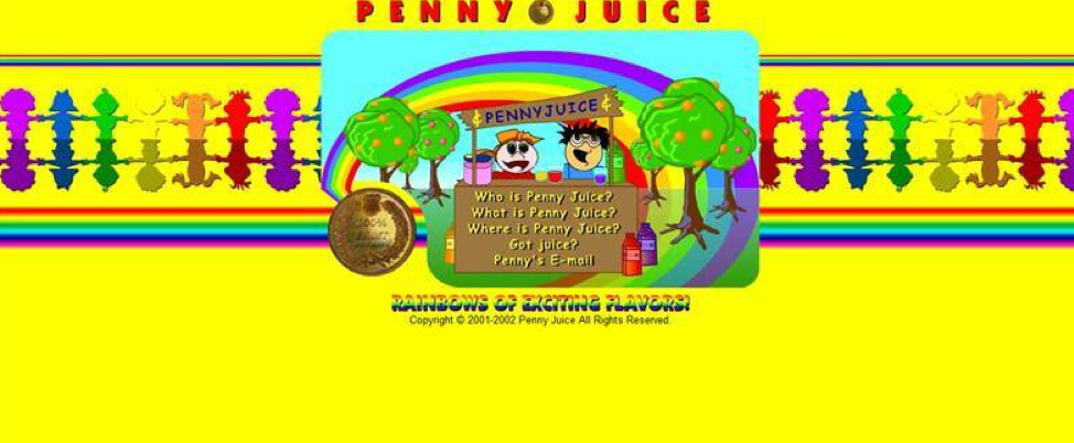 Screenshot of Penny Juice's website.