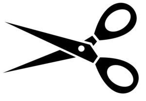Cut feature which is represented by scissors.