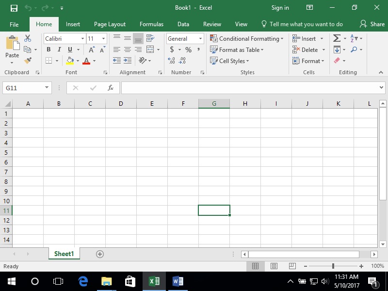 A blank Microsoft Excel sheet is open.