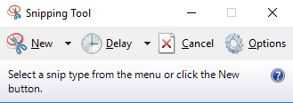The Windows 10 snipping tool