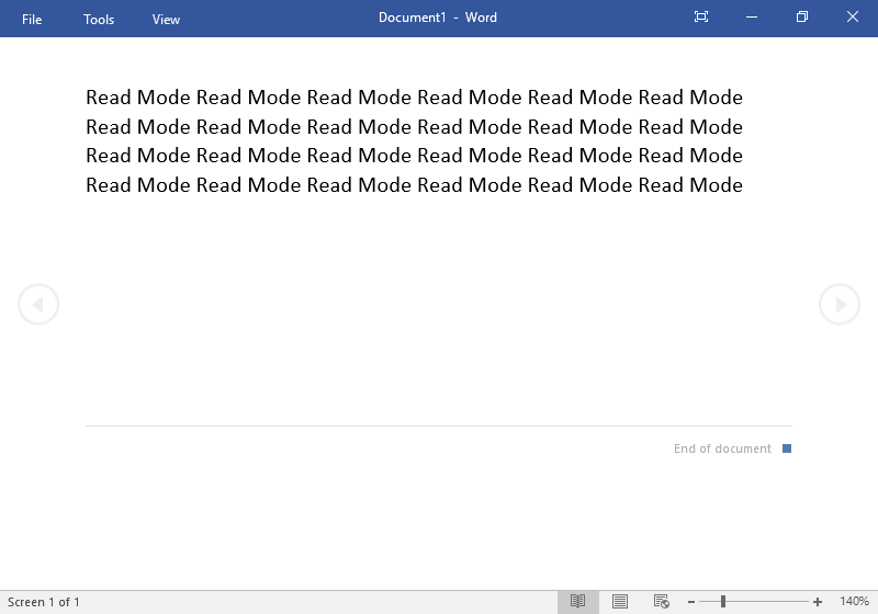 A Microsoft Word document presented in "Read Mode".