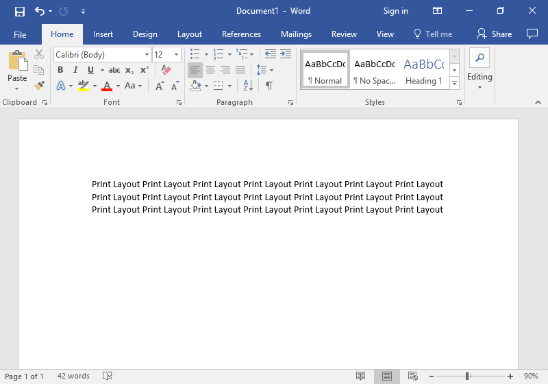 A microsoft word document presented in "Print Layout" mode.
