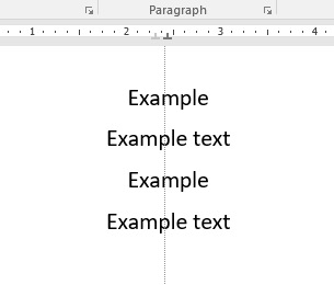 4 lines of text with center tab on.