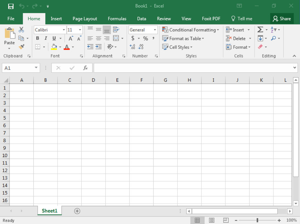 A blank Microsoft Excel document is open.