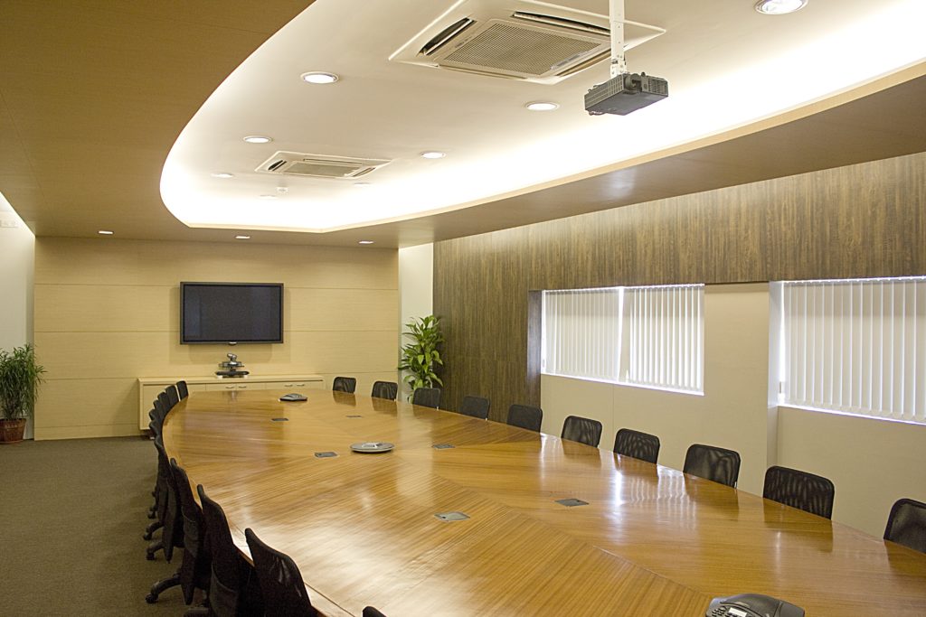 Photograph of an empty business meeting room