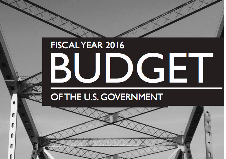 Image with text stating, "Fiscal Year 2016: BUDGET of the U.S. Government"