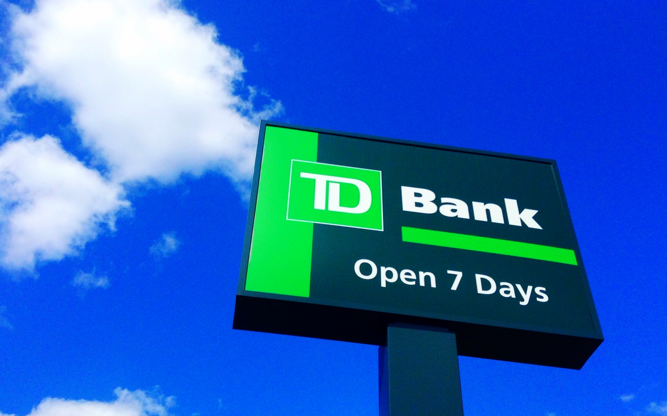 Sign for TD Bank.