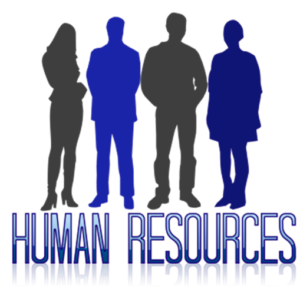 Silhouettes of male and female employees, under which are the words “Human Resources.”