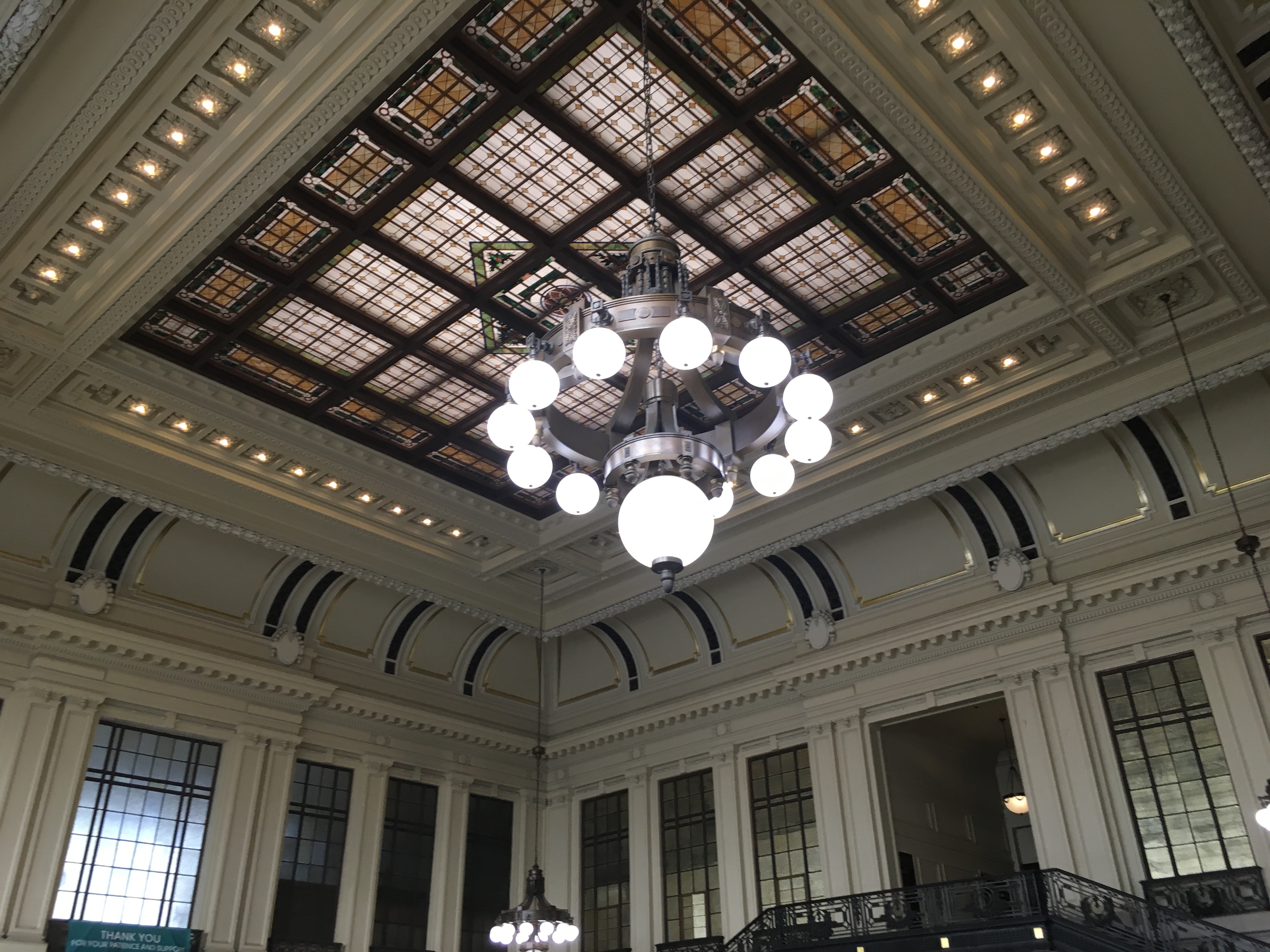 Photo of a pretty train station ceiling