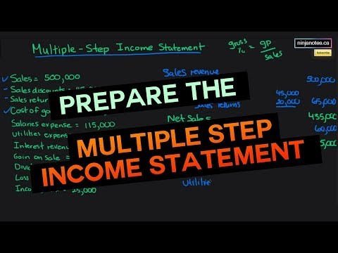 Thumbnail for the embedded element "Prepare a Multiple Step Income Statement (Financial Accounting Tutorial #32)"