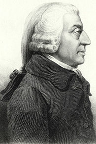 Engraving of Adam Smith, in profile