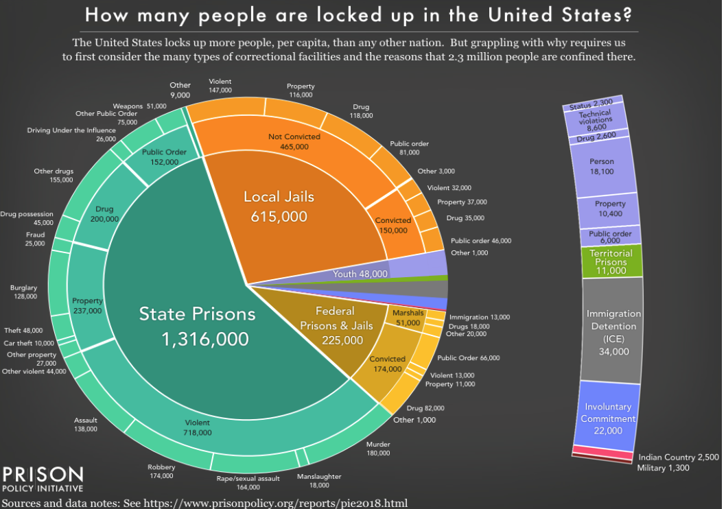 pie chart of probation demographics and use 