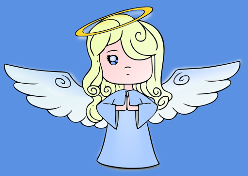 Angel with halo and smirk