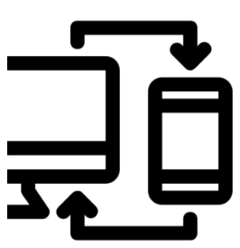 Un icono de una computadora y un celular.