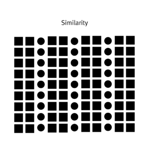 A series of rectangles and circles to indicate the similarity principle.