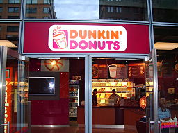 Front view of a Dunkin' Donuts store
