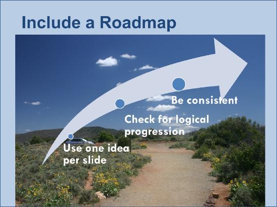 Include a roadmap