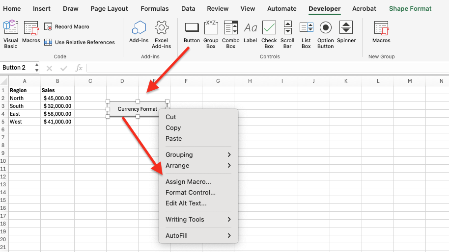 Assign Macro Button