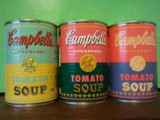 Cans of Campbell's condensed tomato soup