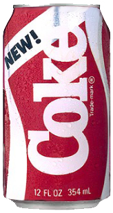 Una lata de la infame New Coke de Coca-Cola