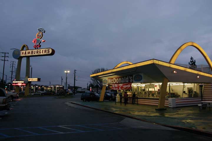 The storefront of the oldest operating McDonald's in California