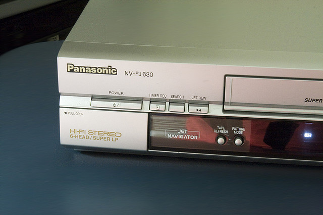 A Panasonic videocasette recorder