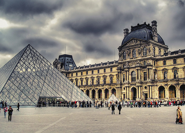 Outside view of the Louvre Museum