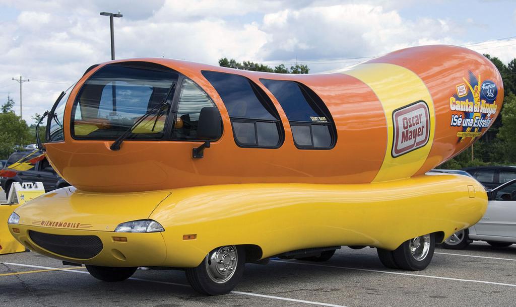 A parked wienermobile